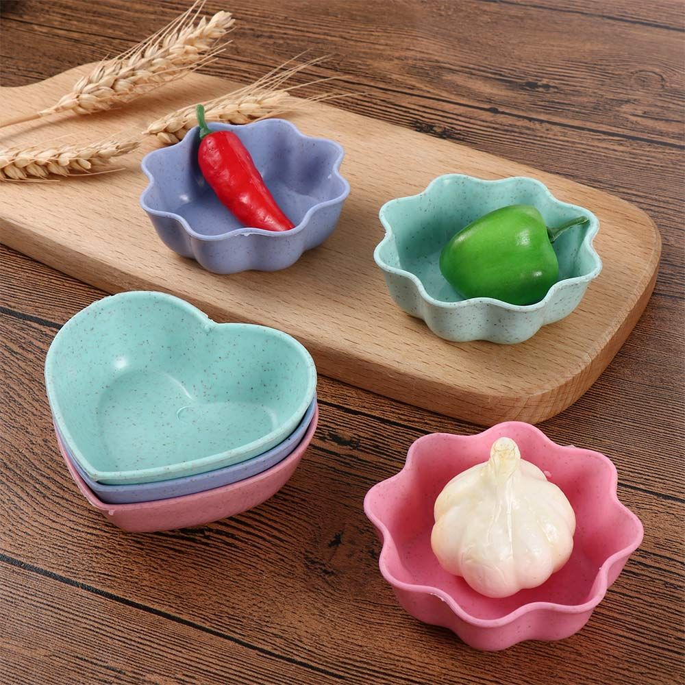 Smooth Edge Wheat Straw+PP Material Fall Resistant Appetizer Plates Seasoning Dish Tableware Kitchen Supplies Mini Bowls