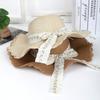 New lace bow sun hat women's spring and summer vacation wavy edge straw hat breathable sun hat