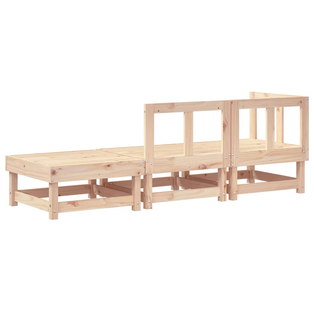 3 Piece Garden Lounge Set Solid Pine Wood