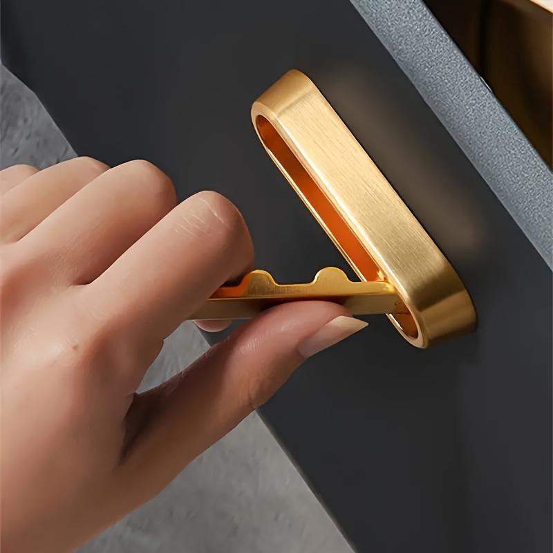 Heavy Duty Metal Folding Hooks - Wall Mounted, Sleek Polished Finish In Golden, Silvery, and Black - Easy Screw Installation for Coats, Towels