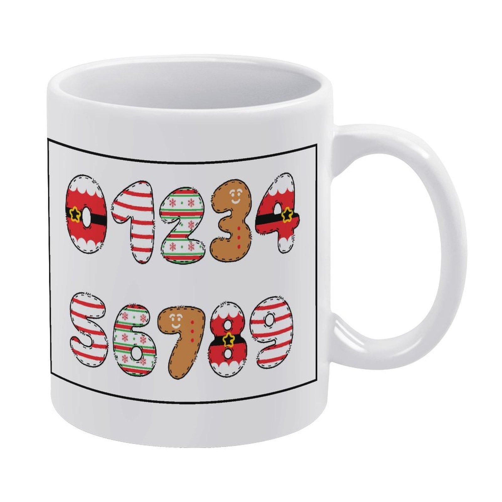 

1 Pack 11oz White Ceramic Mug With Double-Sided Pattern Detail Perfect For Home Office Use And Great As A Creative Thoughtful Gift For Loved Ones белый