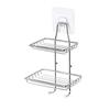 Porte-savon double étage égouttoir en acier inoxydable sans perçage mural porte-savon salle de bain cuisine douche organisateur de rangement