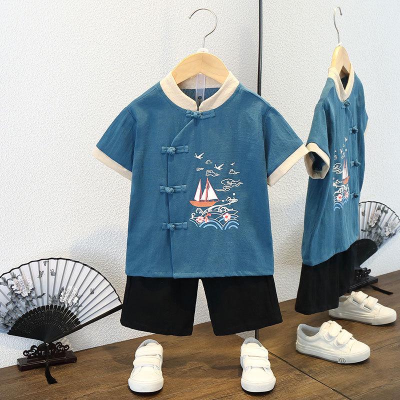 Children's National Studies Hanbok Boys Summer Chinese Style Performance Clothes Girls Hanbok Performance Tang Suit Ancient Style Baby Suit