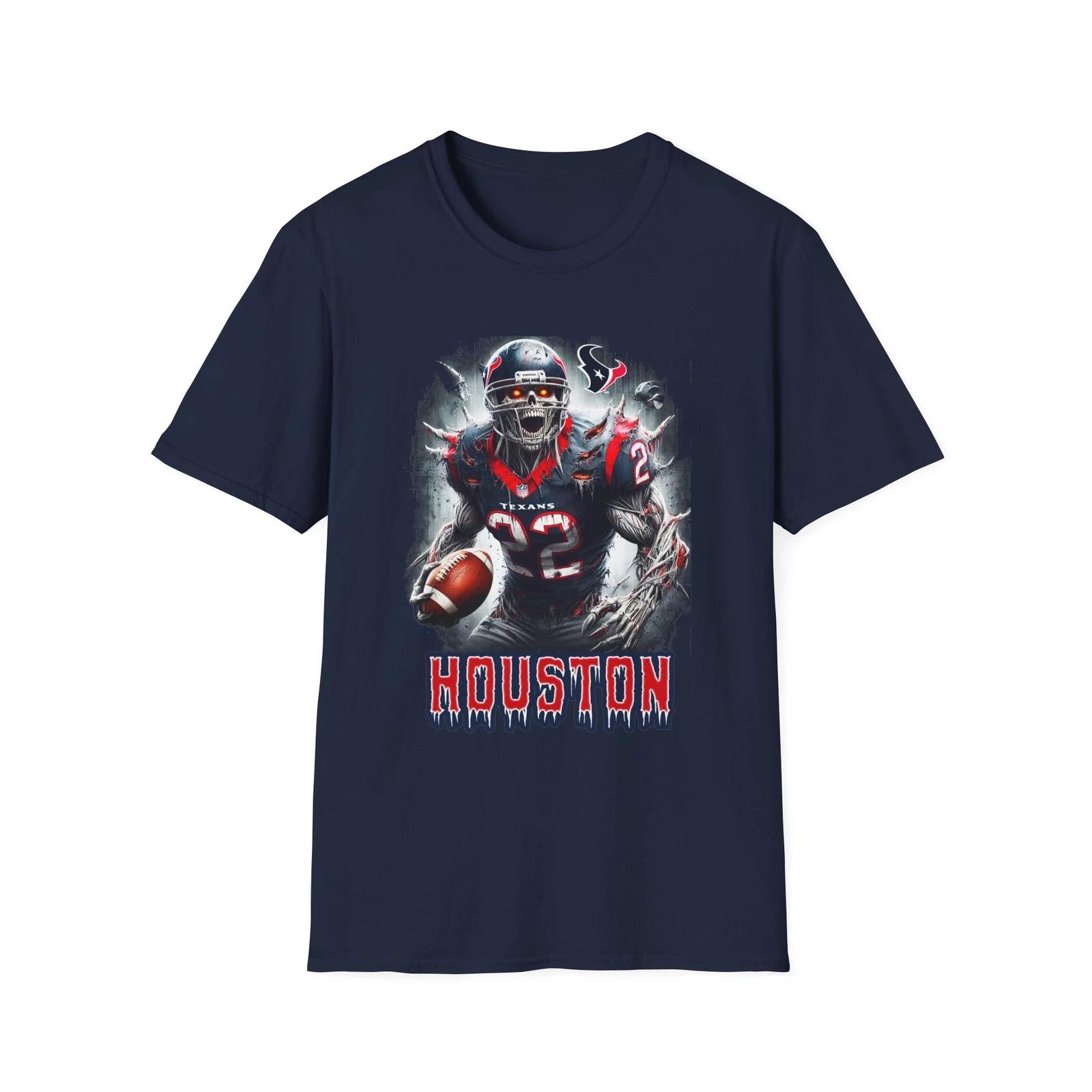 Men s and Women s T-shirts Houston Texans Horror Mash Up T-Shirt - Spooky NFL Fan Apparel XS