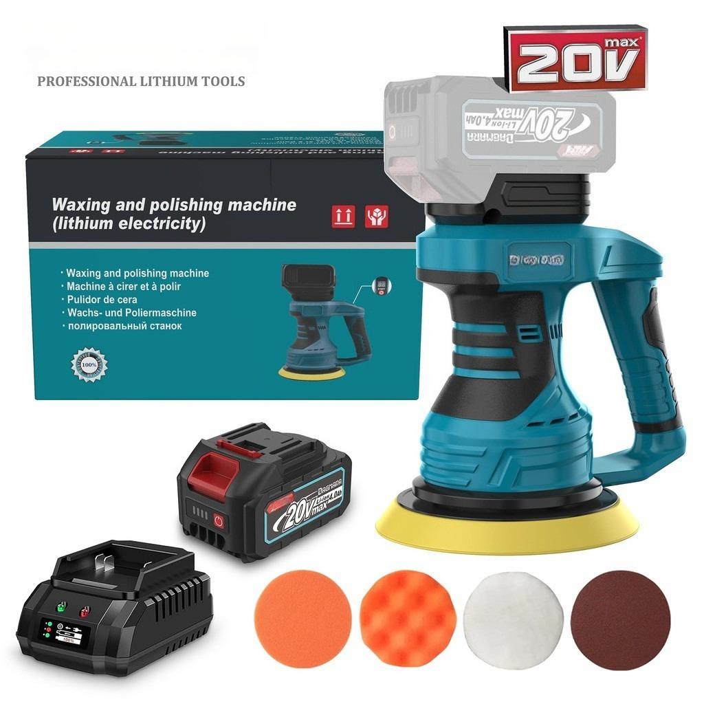 Cordless Dual Action Car Buffer Polisher 5 Inch Wireless Polishing Waxer Machine Portable Auto Waxing Power Tool Kit