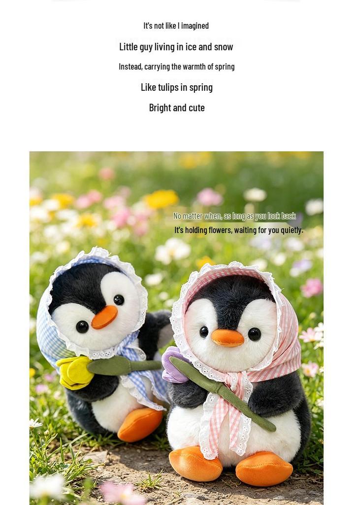 Tulip Penguin Plush Doll - Cute Comfort Toy for Kids, Perfect Girls' Birthday Gift