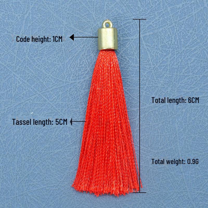 Gold Tassel Hat Pendant: 6cm Festive Spike for DIY Hair Ornaments, Earrings, or Bookmark Accessories.