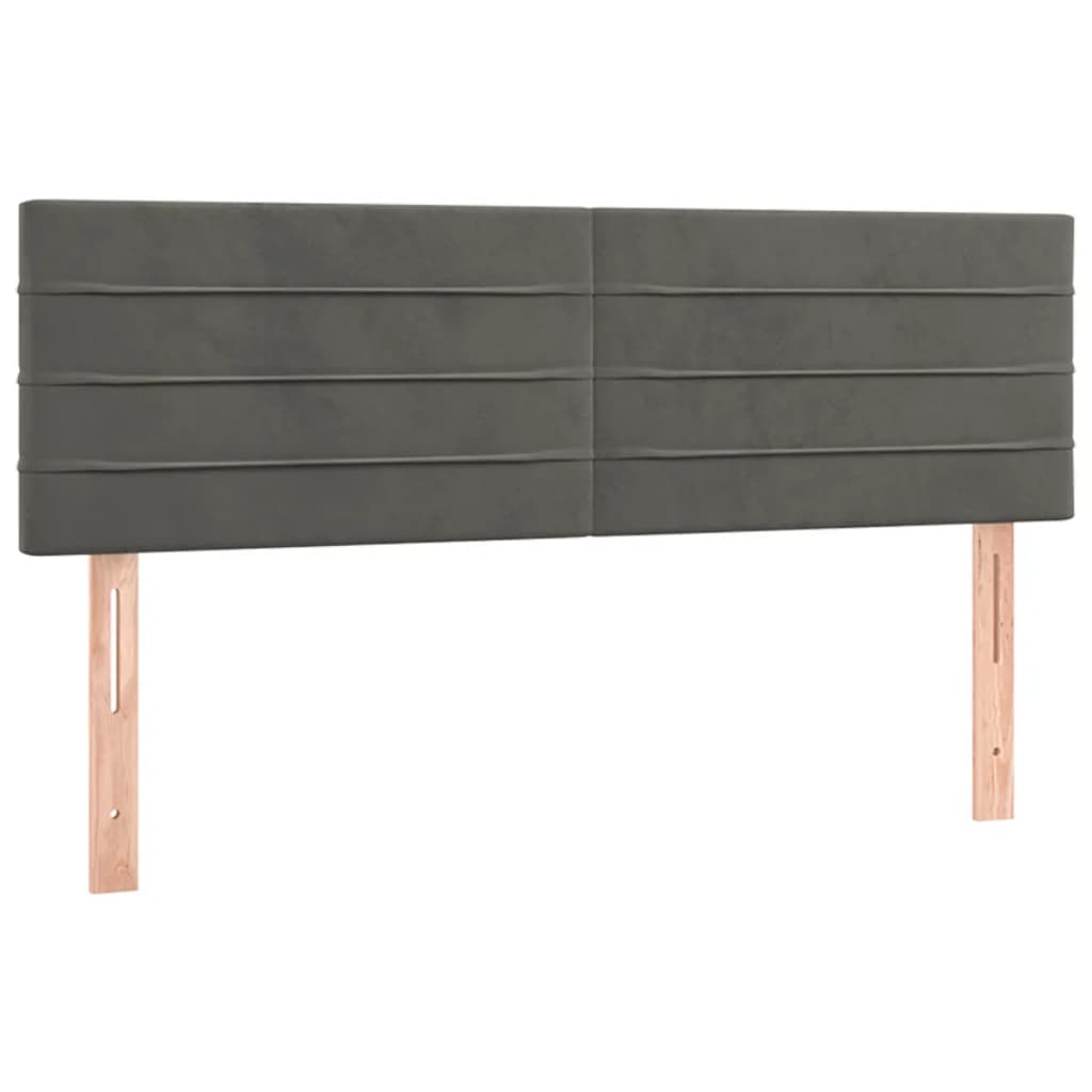 Box Spring Bed with Mattress Dark Gray 140 X 190 Cm Velvet