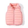 Children's Korean Style Lightweight Down Cotton Vest, 2025 Autumn/Winter Stand-up Collar Warm Gilet for Boys and Girls