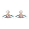 Saturn Pendant Planet Shaped Brass Earrings Women Earrings Silver 62010069-02P708-P708