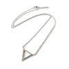Les Trésors De Lily [N6834] - White 'Triangles' Silver Necklace (rhodium-plated) - 16x16 Mm