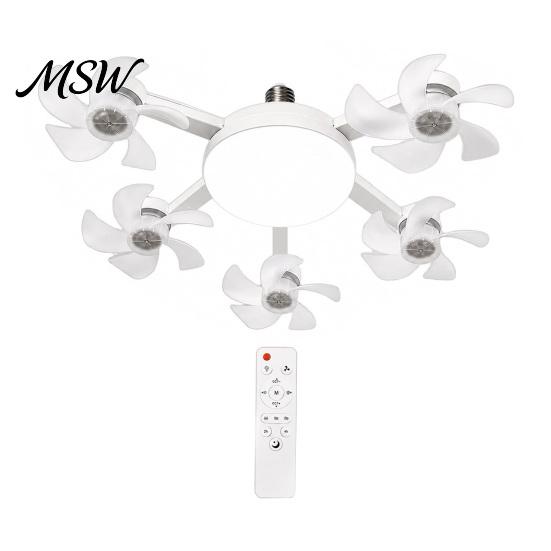 Smart Home Ceiling Fan 3/4/5 Blade with Light & Remote Control, 2-in-1 Silent LED Drone Eye Protecting Foldable Blades, 3-Speed Dimmable E27