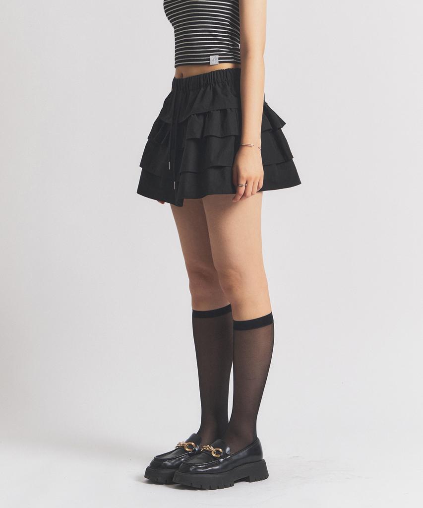Nil Rise Cancan Flared Skirt Black