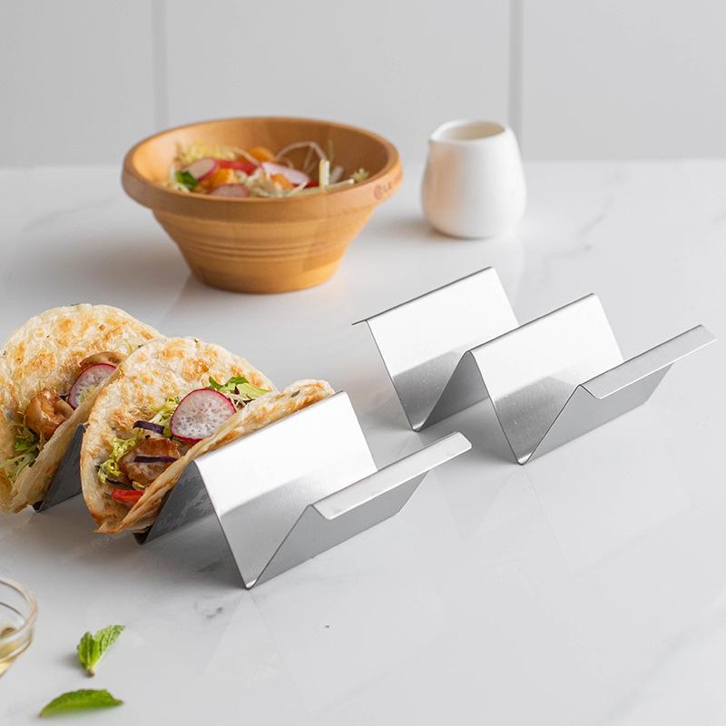 Stainless Steel Taco Holder Rack for 2-3 People - Mexican Pancake & Corn Tortilla Clip