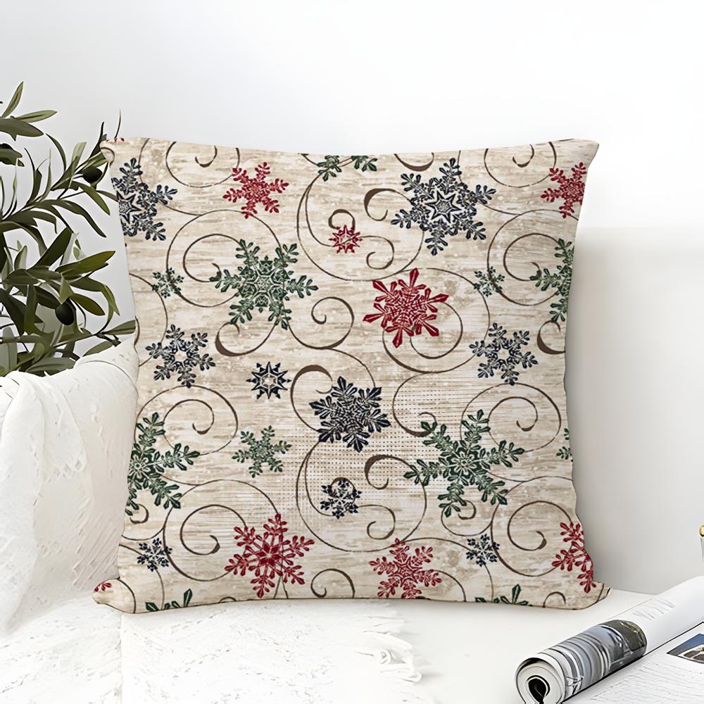 Snowflakeshaped treelike striped pattern Pillow Case linen pillow case sofa home decor cushion cover cushion cove