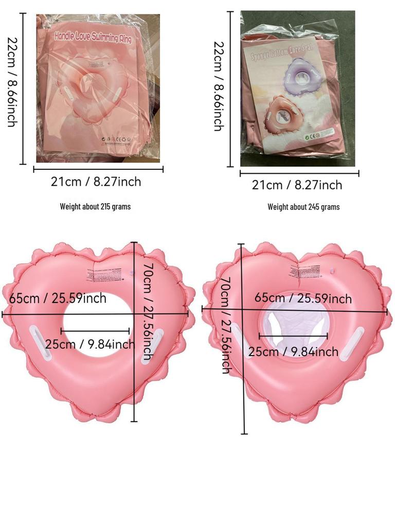 Xiaolv Heart-Shaped Korean Style Baby Swimming Seat Ring with Handle