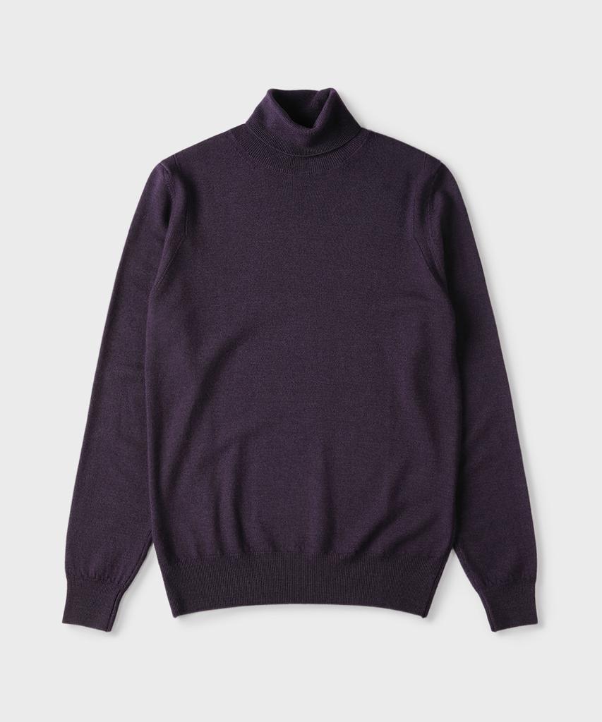 PANICALE Purple 100% Merino Wool Turtleneck Knit