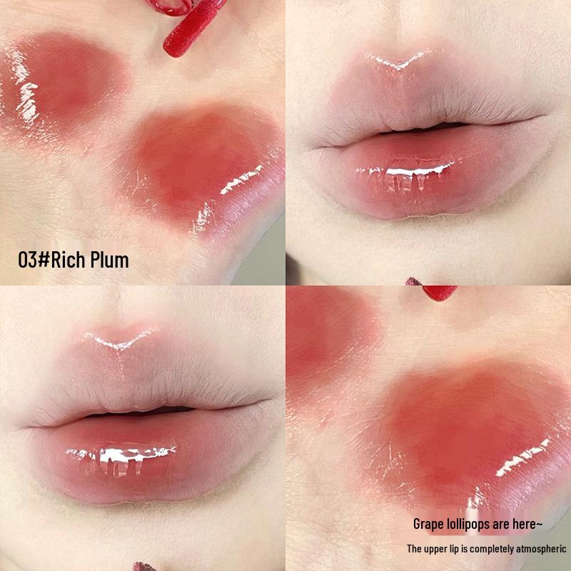 CACE Moisturizing Pink Plump Lips Lip Gloss: Cold Brew Wind Chime Mirror Finish, Watery Light, Non-Sticky.