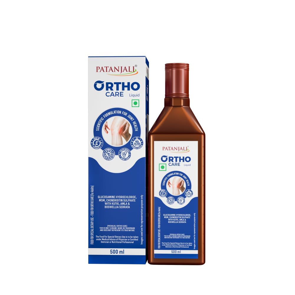 Patanjali Orthocare Liquid 500ml Pack of 1 | Ayurvedic Joint Support Supplement with Glucosamine & Vitamin D
