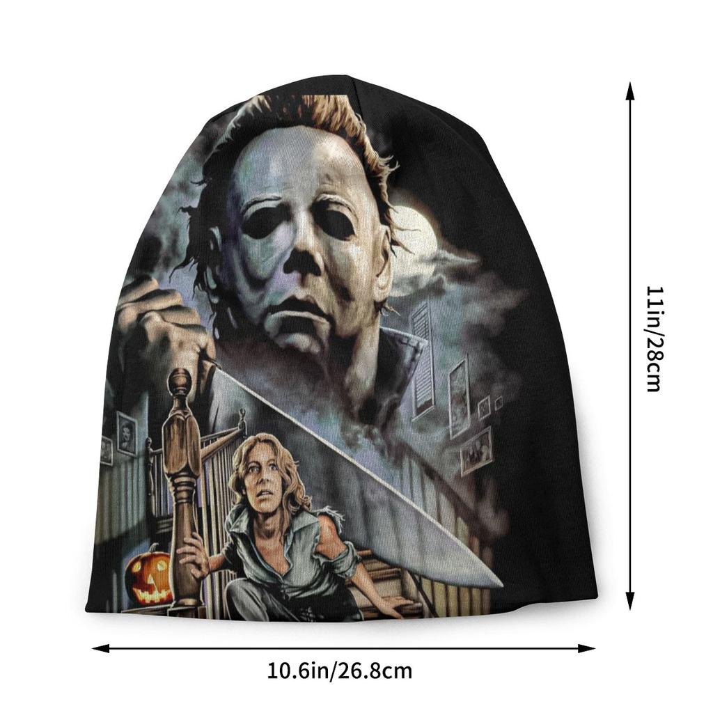 Michael Myers Knives Halloween Scary Movie Bonnet Beanie Knitted Hat Unisex Women Cool Winter Warm Skullies Beanies Cap for Ski