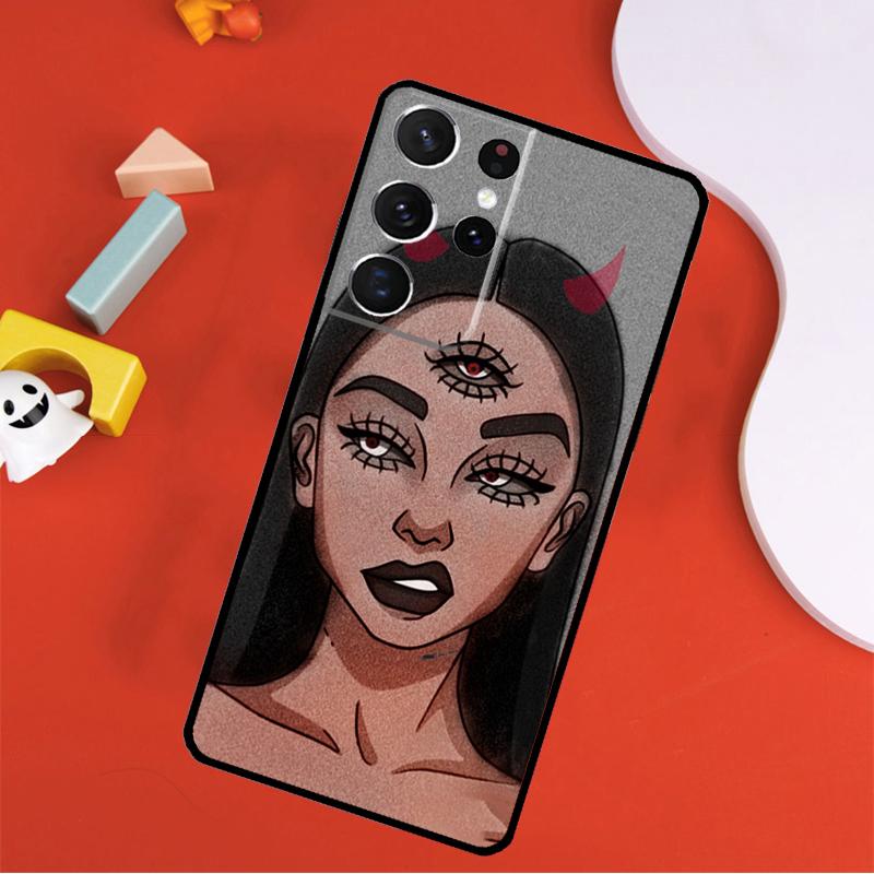

Lovely Bad Devil Girl Phone Case For Samsung Galaxy S24 Ultra S25 Ultra S9 S10 S20 S21 S22 S23 Plus S24 FE Cover Galaxy S21 FE