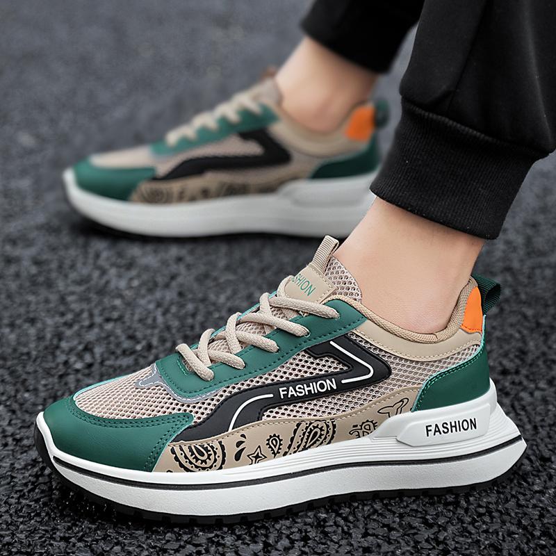 Men's breathable mesh casual shoes summer soft sole anti slip comfortable sports shoes fashion versatile outdoor running shoes