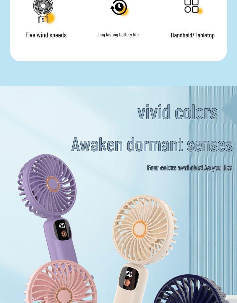Portable Mini Handheld USB Fan - Rechargeable Student & Desktop Electric Fan Gift