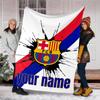 Customiz Name Personality FC Barcelona logo Blanket Soft&Warm Office Bed Travel Lunch Break Blanket,Gift All Seasons