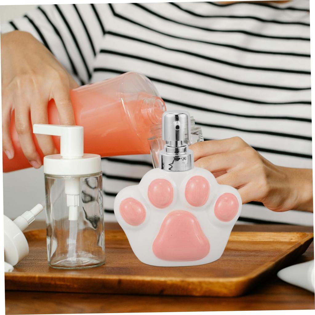 Cartoon hand sanitizer bottle 12oz high-value shower gel dispenser bottle, cute and creative ceramic press bottle