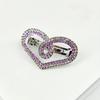 Rhinestone Hollow Heart Hair Clip with Spring for Small Half-Up Hairstyles and Back of the Head Accessories