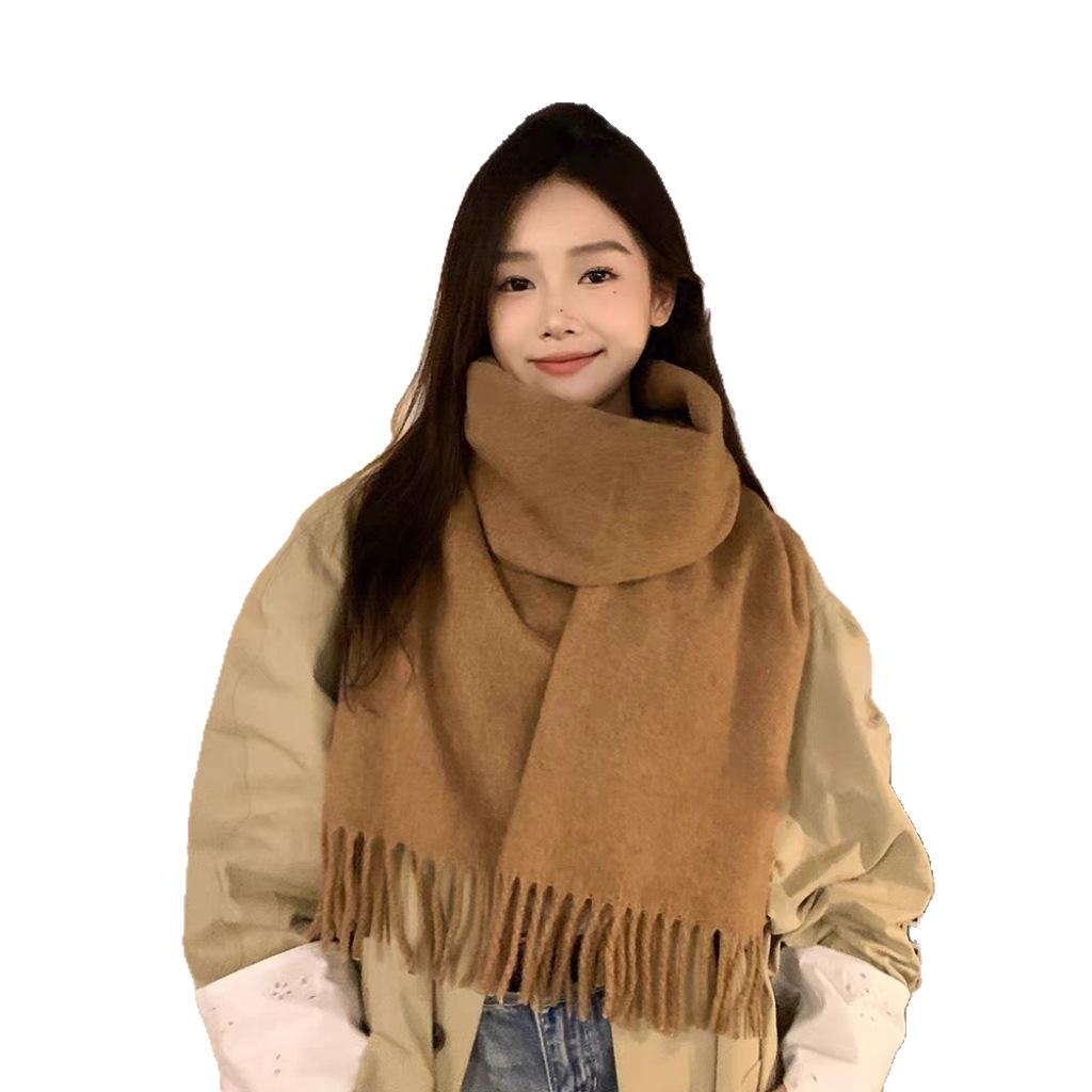 Mohair winter macaron scarf lazy wind solid color pulled hair warm scarf student couple