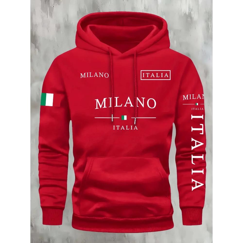 ITALIA MEDIOLAN Mężczyźni Kobiety Bluza z kapturem Na zewnątrz Ulica Codzienny Sport Wakacje Trend Wiosna Jesień Zima Bluza dla pary Góra Ubrania