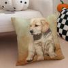 Labrador Retriever Cushion Cover Linen Pillow Case Soft Breathable Protective Couch Room Decoration