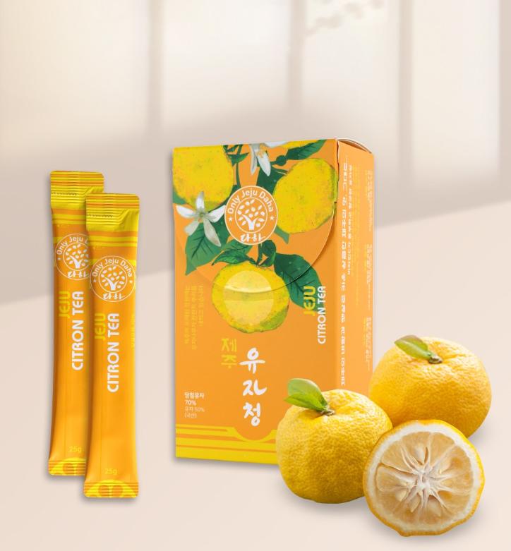 Daha Jeju Yuzu Syrup Stick 15 Sticks – Premium Korean Citron Drink