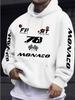 racing team front sleeve same print hooded sweater loose shoulder men and women