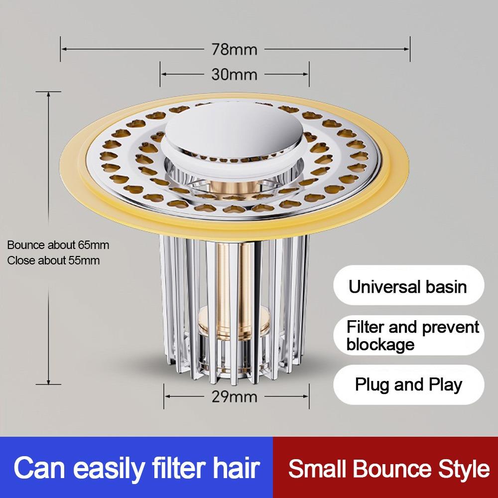 Plastic Floor Drain Filter Mesh Hair Trap Anti-clog Washbasin Bounce Core Sealing Cover Multifunctional Sink Strainer