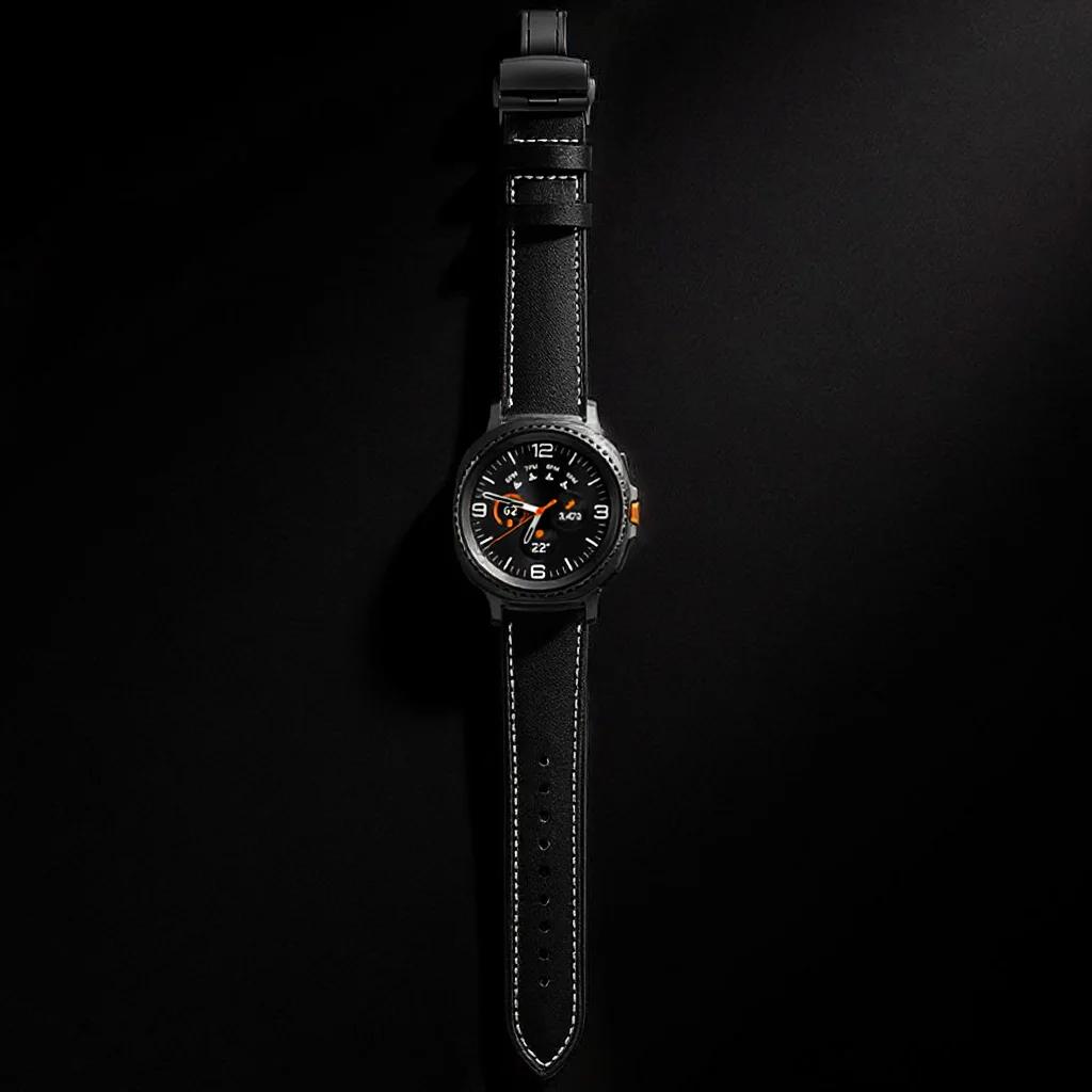 Kožený pásek pro Samsung galaxy watch 8 40 44mm /8 classic 46mm Obchodní řemínek pro galaxy ultra 2025/7 47mm Náramek pro chytré hodinky