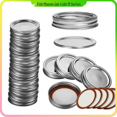 Wide Mouth Mason Jar Tinplate Lids - Round Metal Sealing Lids with Iron Rings