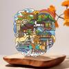 Nanjing and Suzhou Wooden Magnet: Cultural Travel Souvenir Decorative Sticker