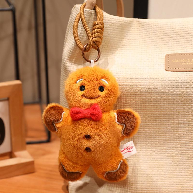 

Christmas Plush Dolls: Santa Claus & Gingerbread Man Ornaments for Girls As shown in stock