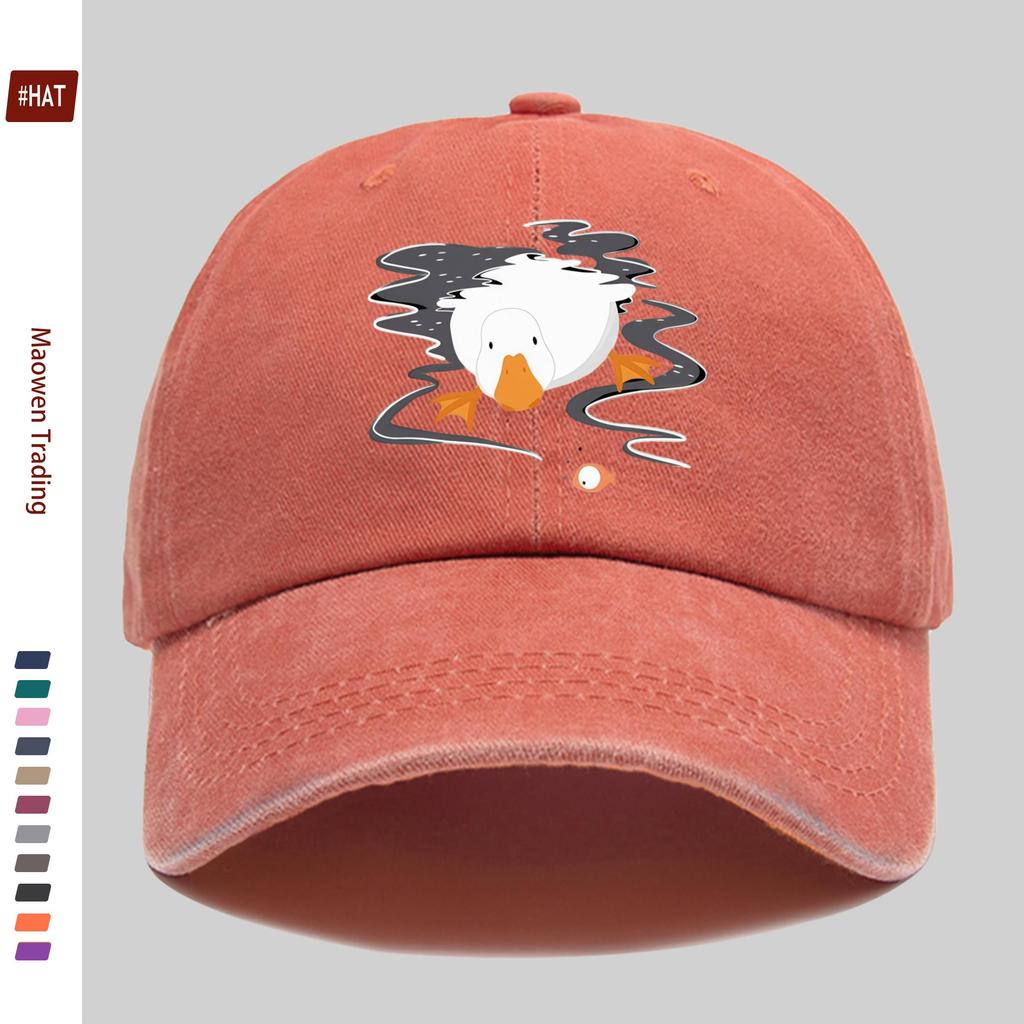 pc Swimming Duck Print Baseball Cap Home Decor Hat Cute Casual Printed Papa Cap Adjustable Strap MultiColor Optional Truck