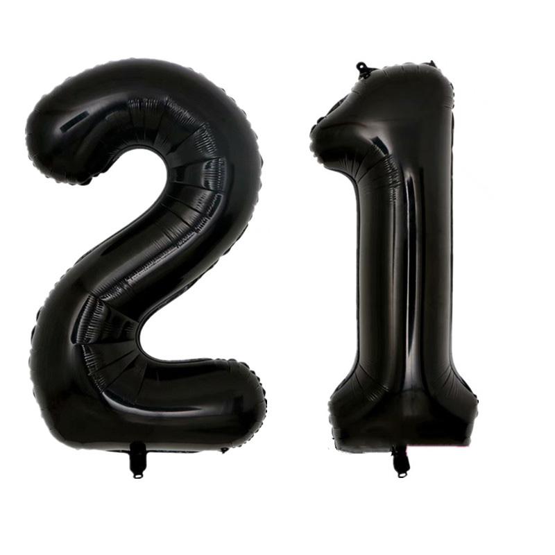 40 Inch Black Figure Foil Number Balloon Anniversary Birthday Party Decoration Adult Bridal Shower Digital Ballon Kids Globo