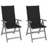 Day and Night - Day and Night Reclining Garden Chairs and Cushions 2 Pcs Solid Acacia Wood