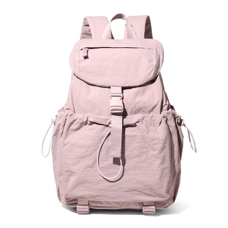 

Легкий рюкзак женский однотонный водоотталкивающий розовый