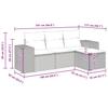 4 Piece Garden Sofa Set with Cushions Brown Poly Rattan