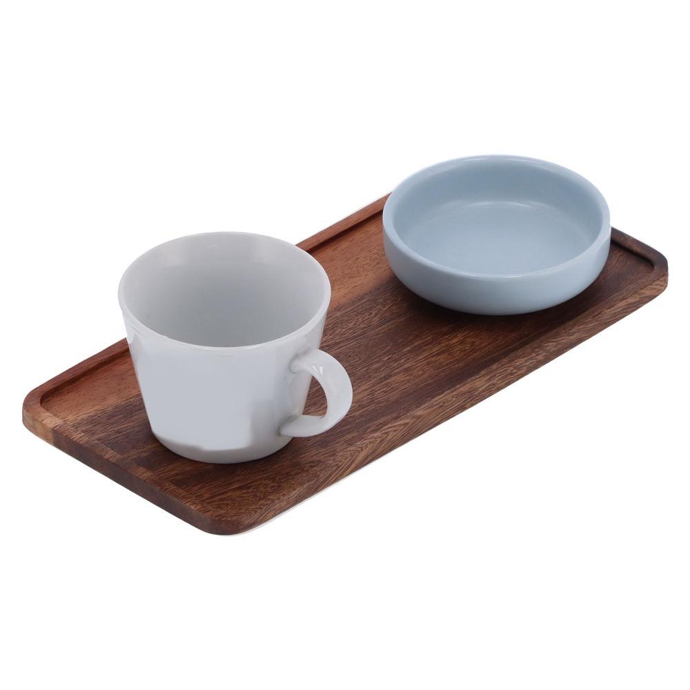 Rectangle Fruit Tray Wooden Food Serving Platter Multi Purpos Tea Tray Snack Serving