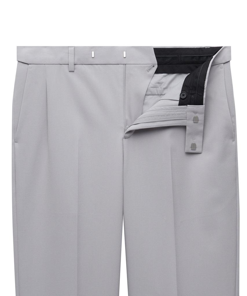 Musinsa Standard Lightweight Wide Hidden Banding Crop Slacks [Light Gray]