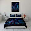 Colorful Glowing Octopus Illustration Print Bedding Set 1 Duvet Cover 2 Pillowcases For Adult Children Luxury Gift Full Size