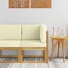 Outdoor Corner Sofa Solid Acacia Wood White