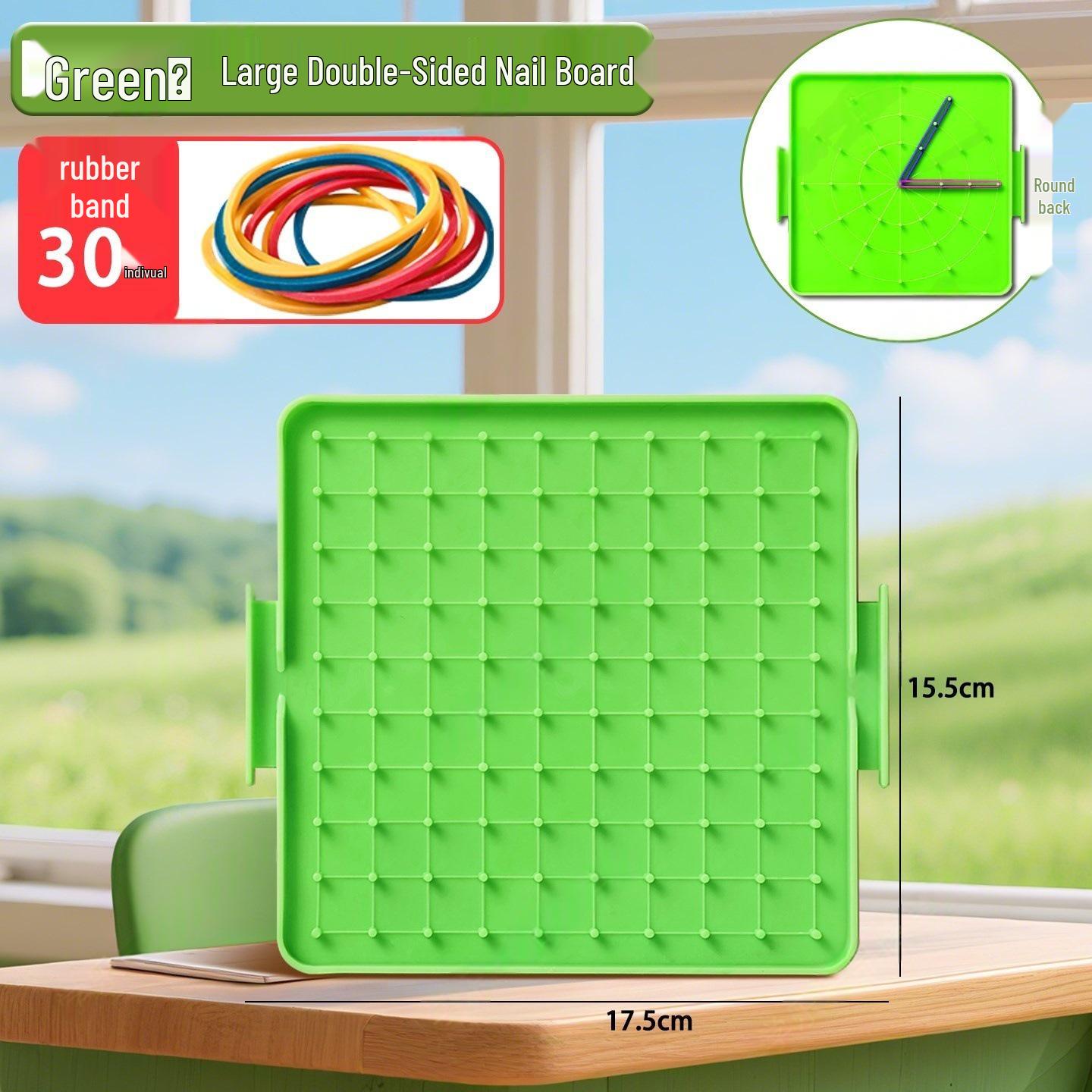 

Double-Sided Geometric Shapes Nail Board: Teaching Aid for First, Second, and Fifth Grade Math